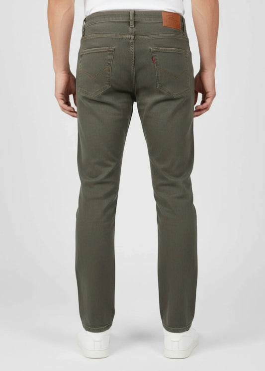 Denim Jeans - Straight Fit - Olive Green