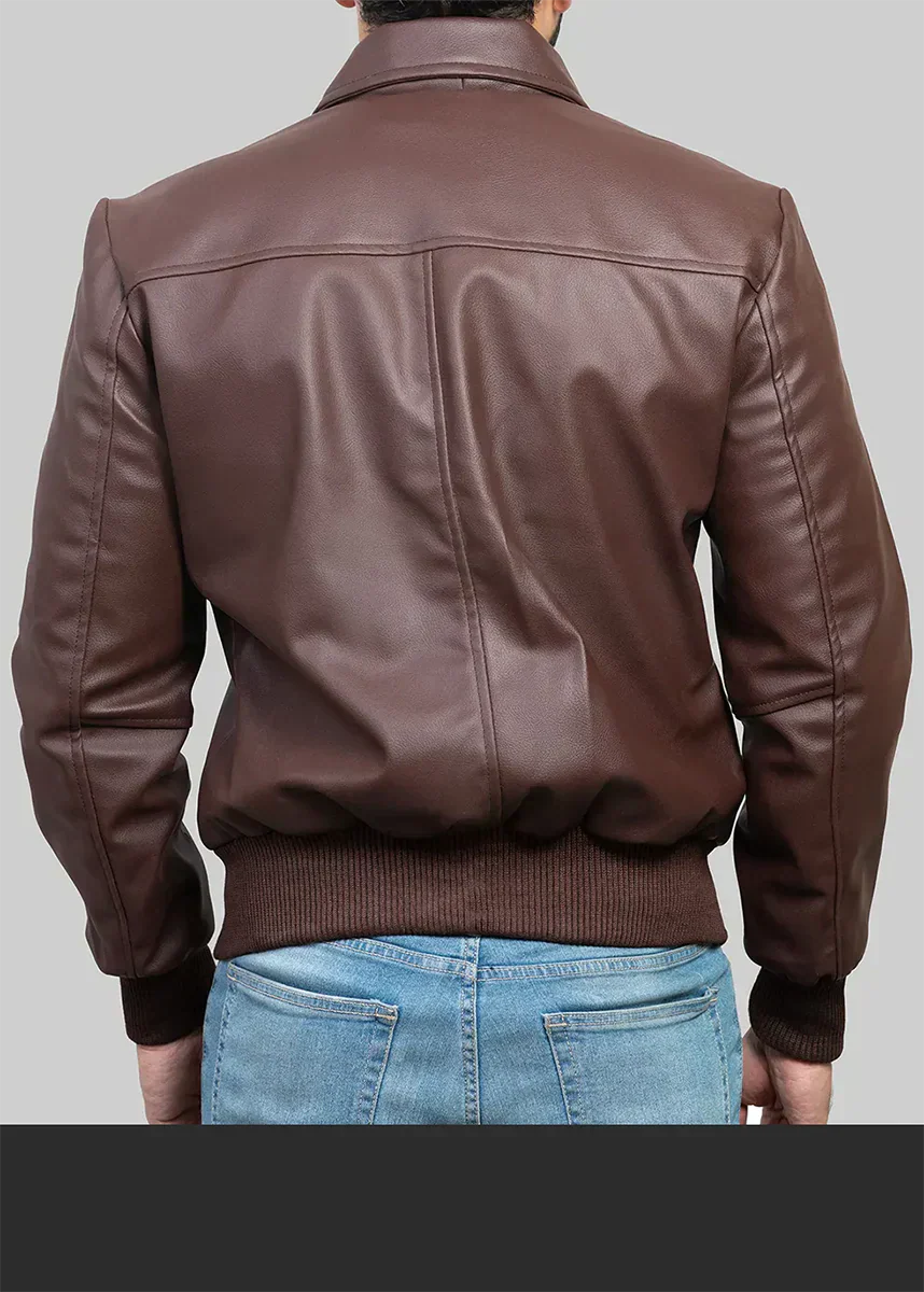 Men's Brown Bomber Leather Jacket
