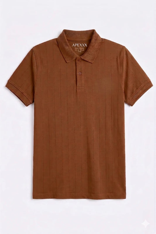 Brown Drop Needle Polo