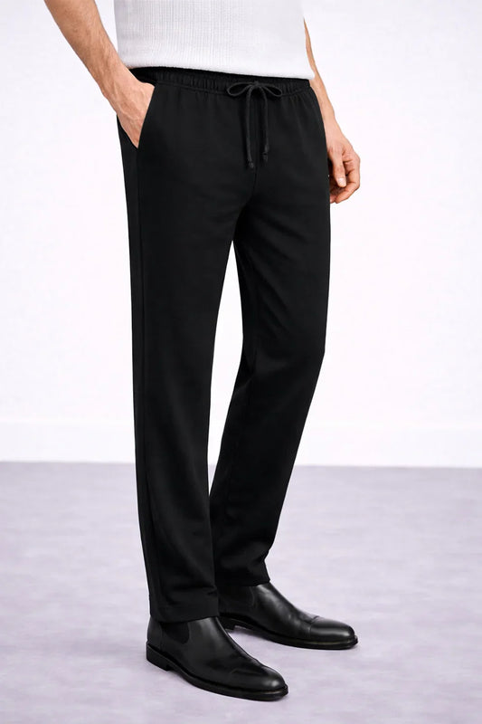 Airloop Black Stapered Trouser