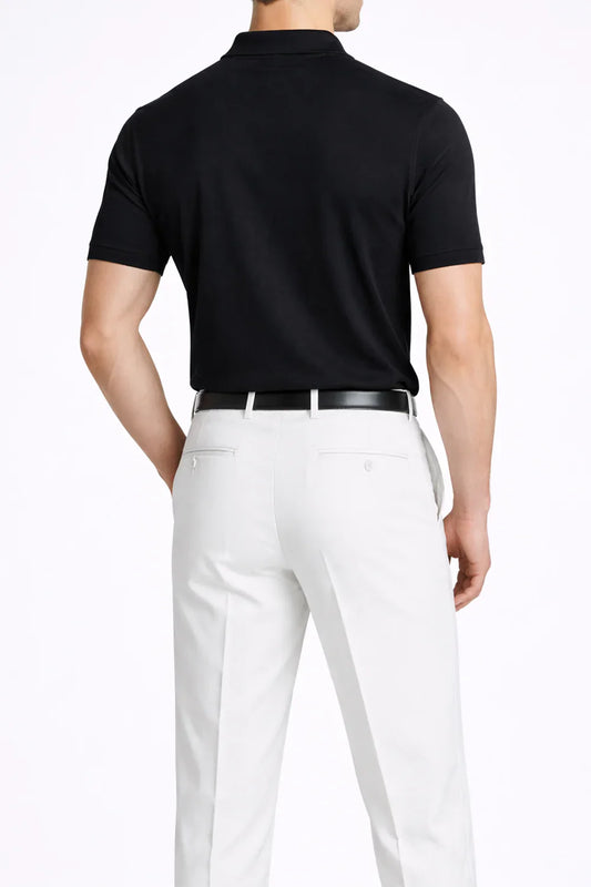 Black Johnny Collar Polo