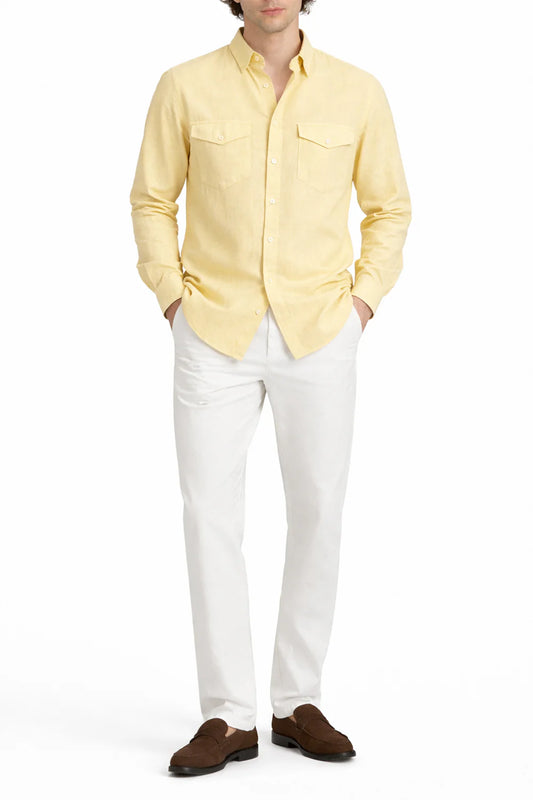 Light Khaki Italian Linen Shirt