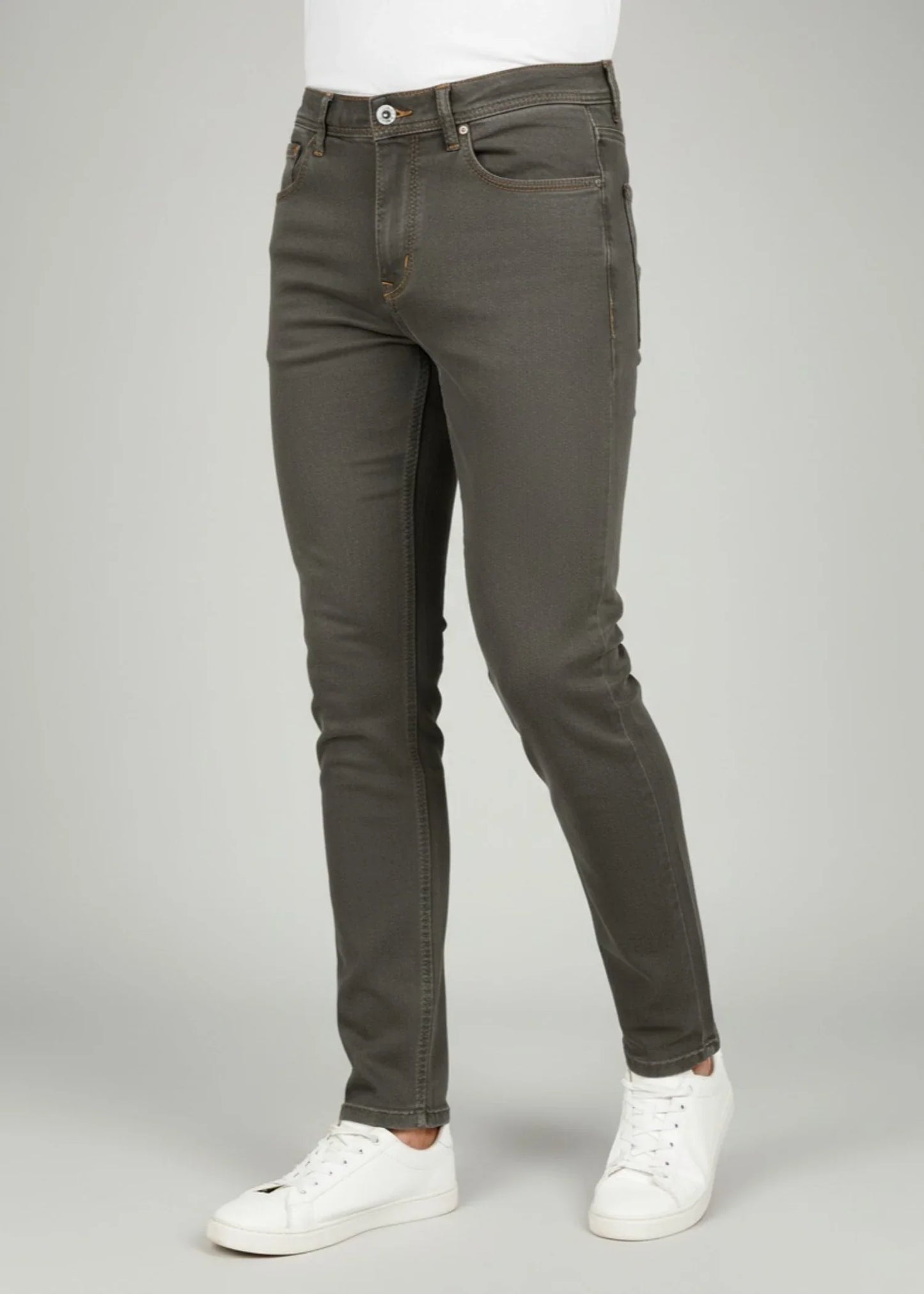 Denim Jeans - Straight Fit - Olive Green