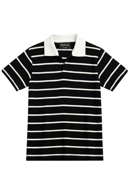 Black Textured Polo