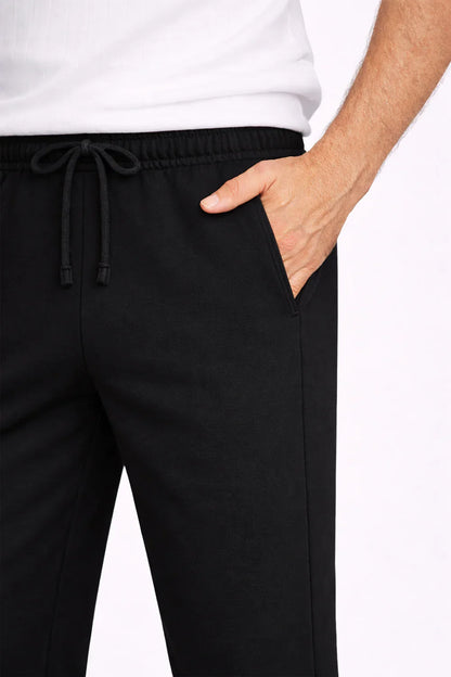 Airloop Black Stapered Trouser