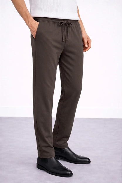 Airloop Dark Brown Stapered Trouser