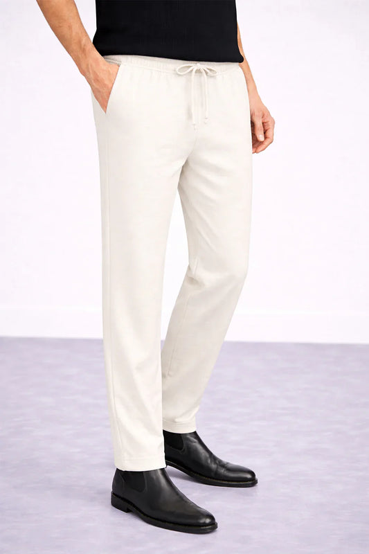 Airloop Off White Stapered Trouser