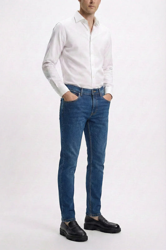 Light Blue Denim with Golden Thread Jeans