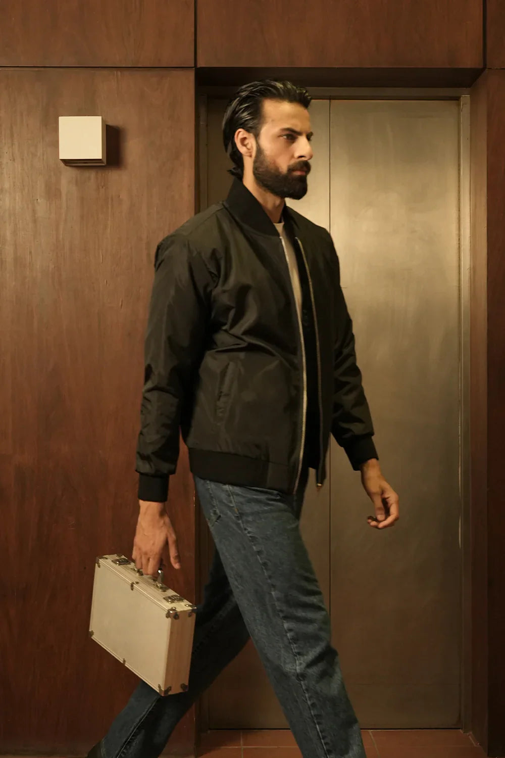 Black Windshell Bomber Jacket