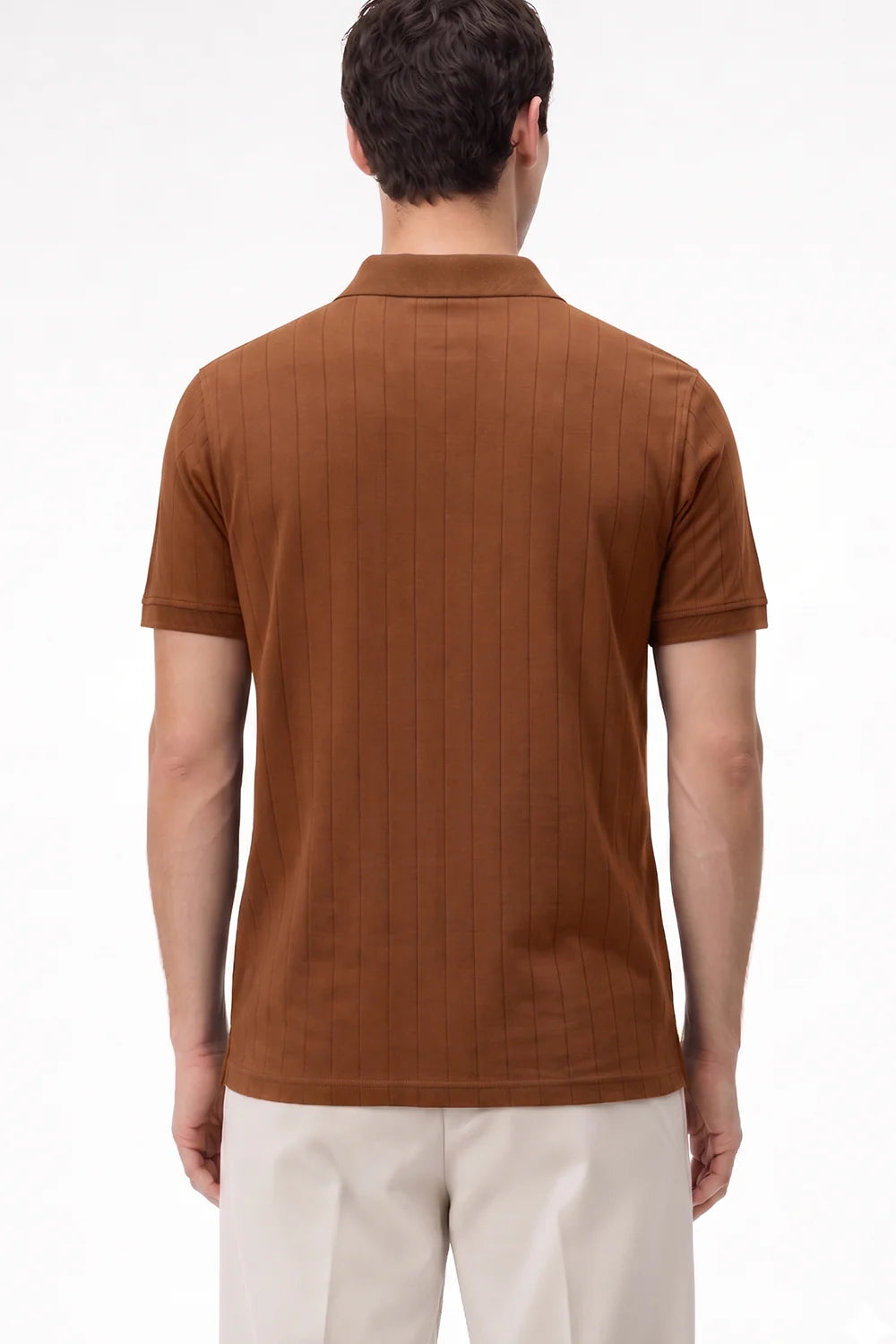 Brown Drop Needle Polo