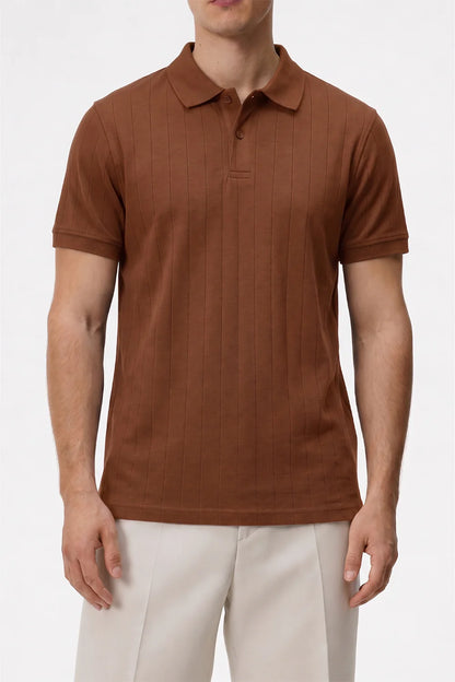 Brown Drop Needle Polo