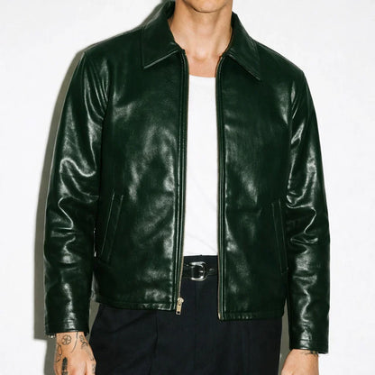 Maverick 2.0 Dark Green Leather Jacket