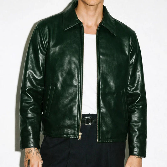 Maverick 2.0 Dark Green Leather Jacket