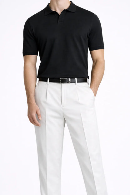 Black Johnny Collar Polo