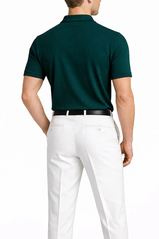 Teal Green Johnny Collar Polo