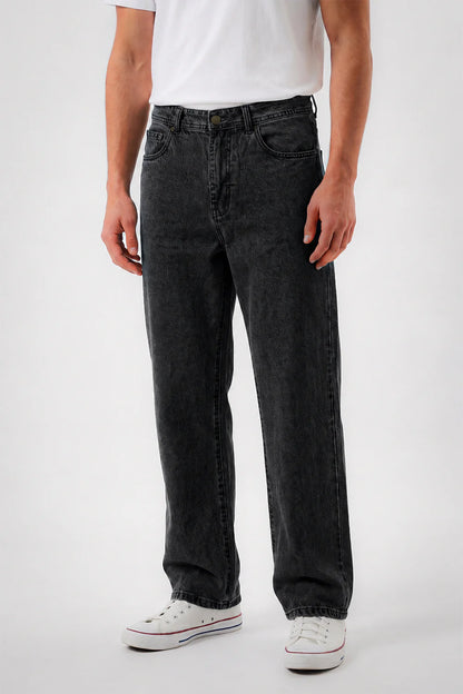 Black Straight Fit Denim Jeans