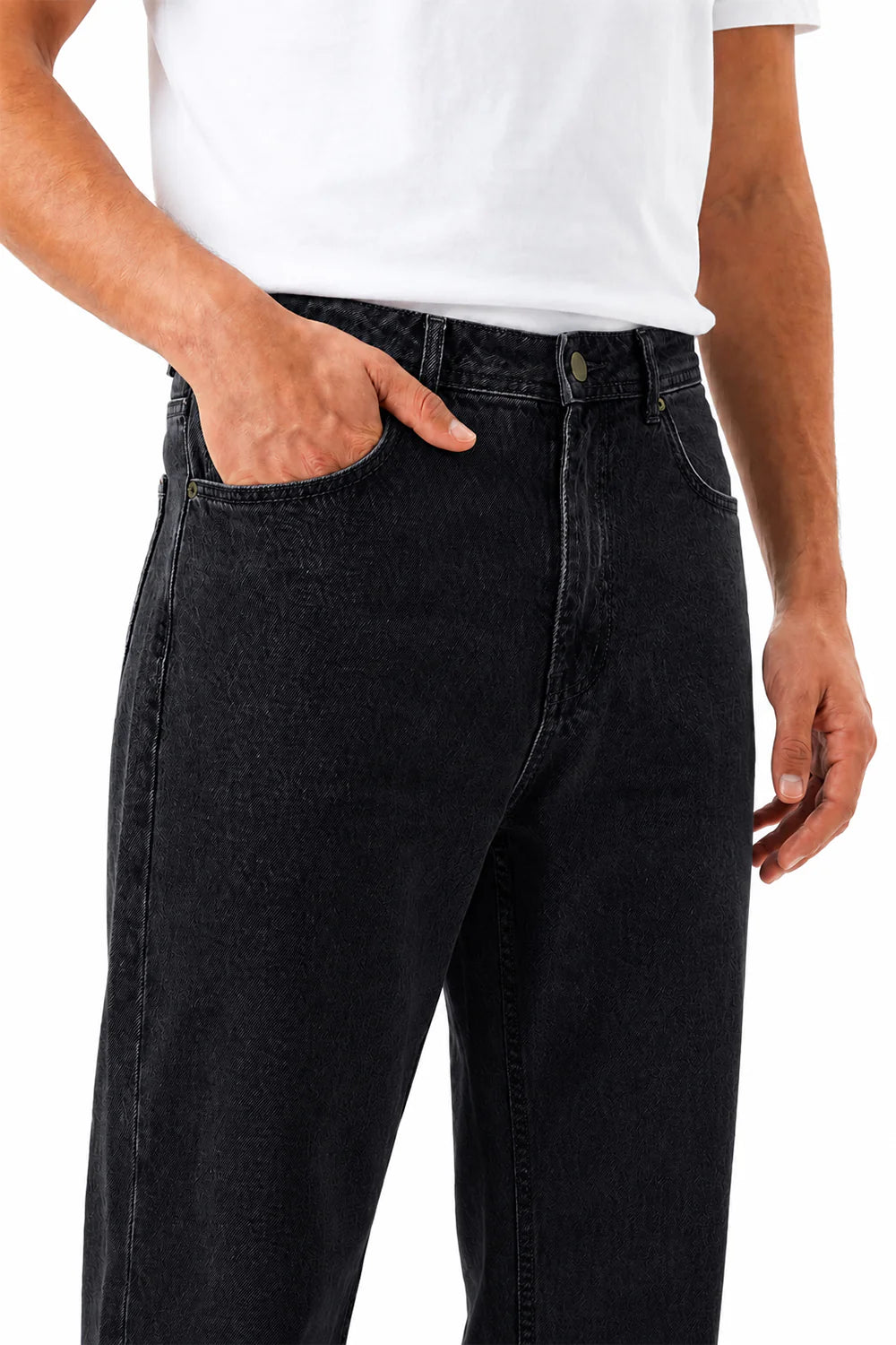 Black Straight Fit Denim Jeans