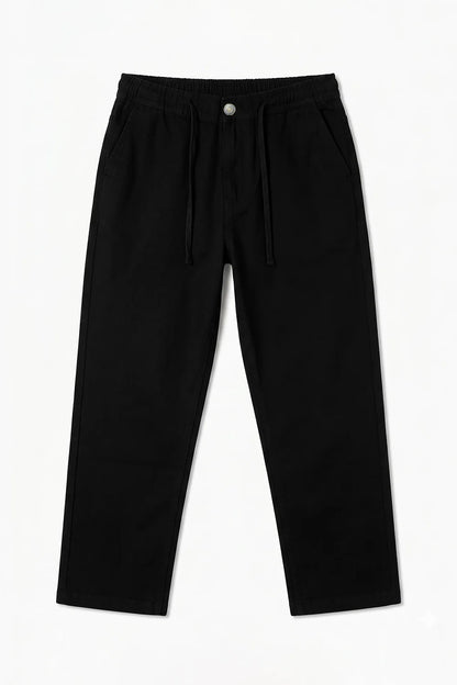 Black Linen Denim Pants Jeans