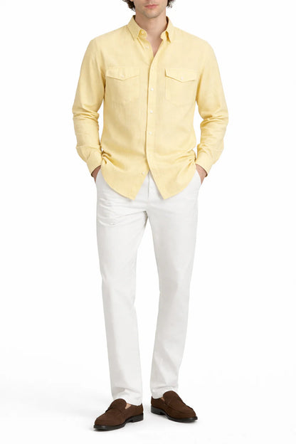 Light Khaki Italian Linen Shirt