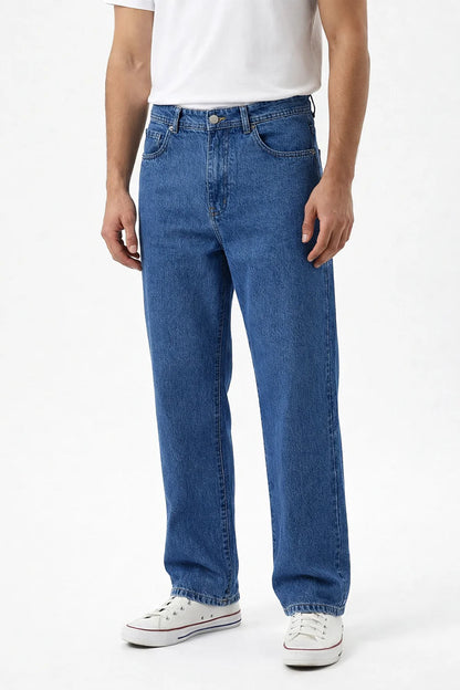 Mid Blue Straight Fit Denim Jeans