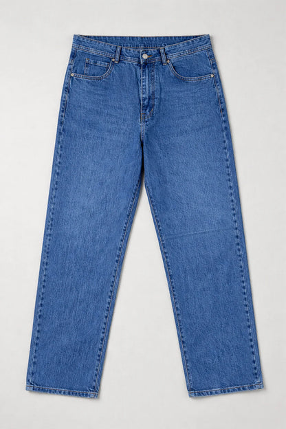 Mid Blue Straight Fit Denim Jeans