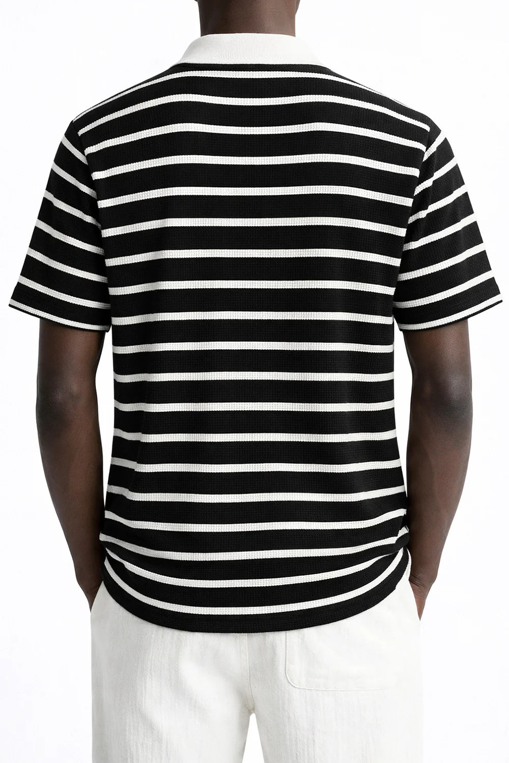 Black Textured Polo