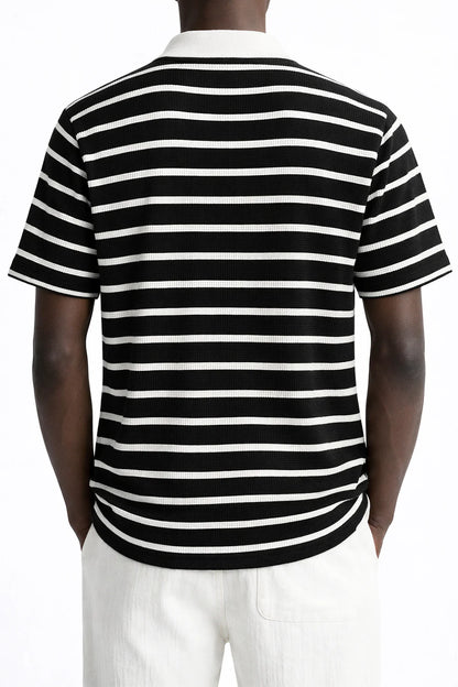 Black Textured Polo
