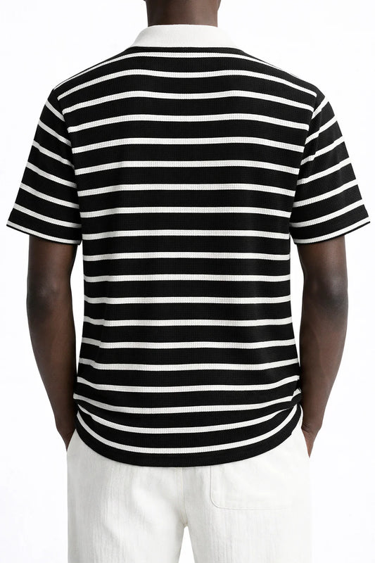 Black Textured Polo